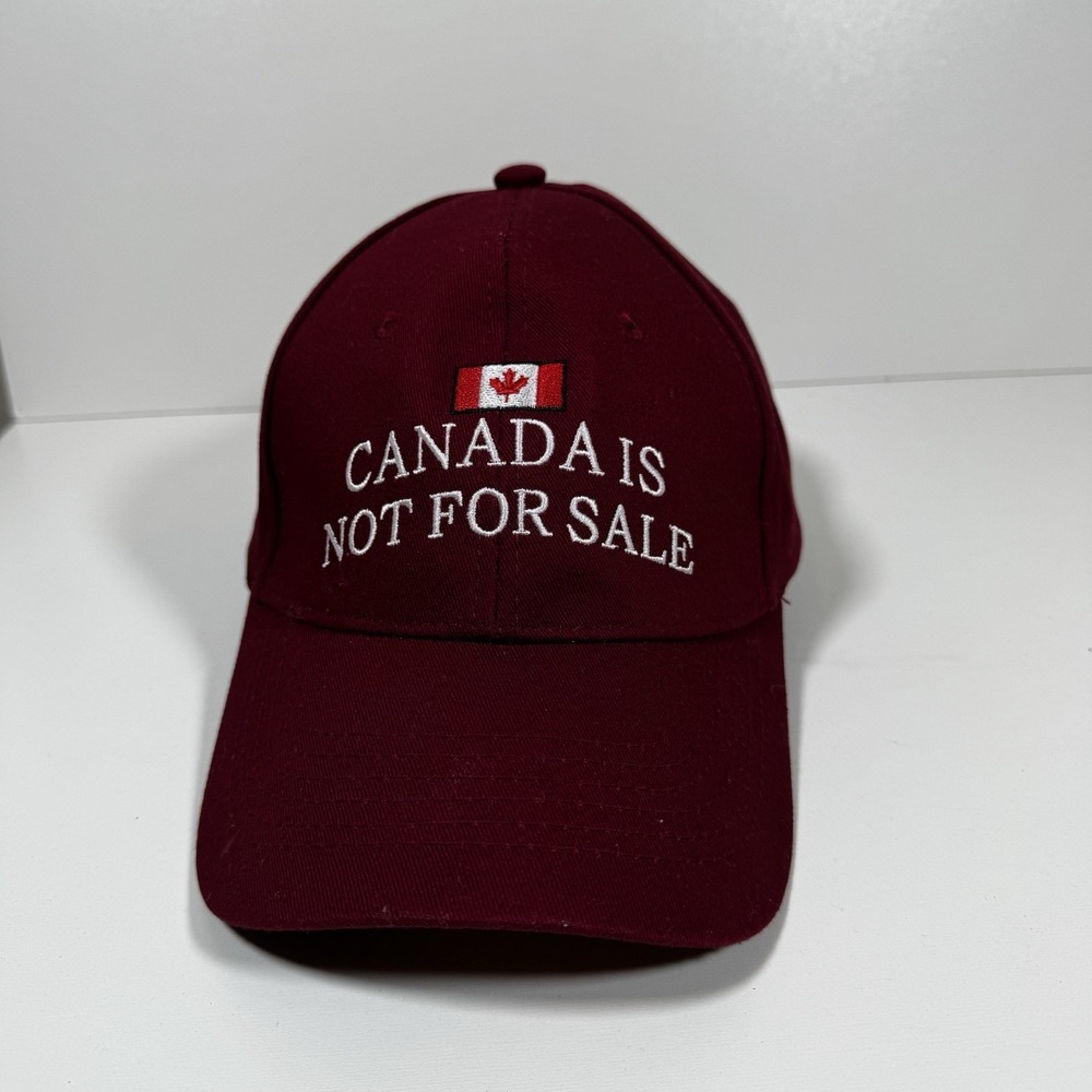 Canada Is Not For Sale Baseball Cap Hat Embroidered‎ Maple Leaf Burgundy O/S